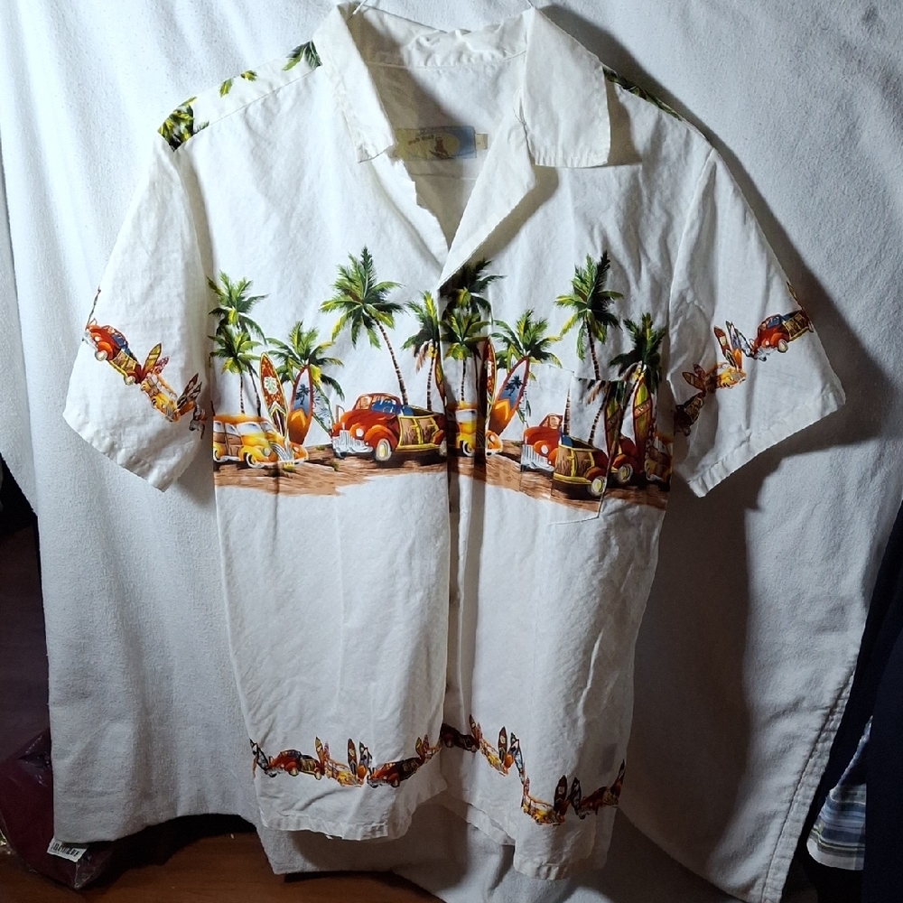 Tropical Car Print Men's Casual Shirt (Can111)